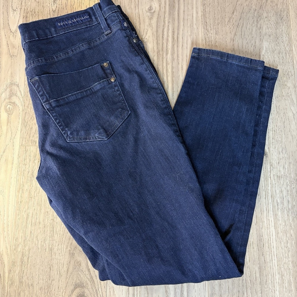 Rock & Republic Kashmiere Skinny Womens Jeans Designer Blue Sz. 16 M Ladies